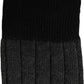 Dark Gray Wool Logo Calf Long Ribbed Accessory Socks