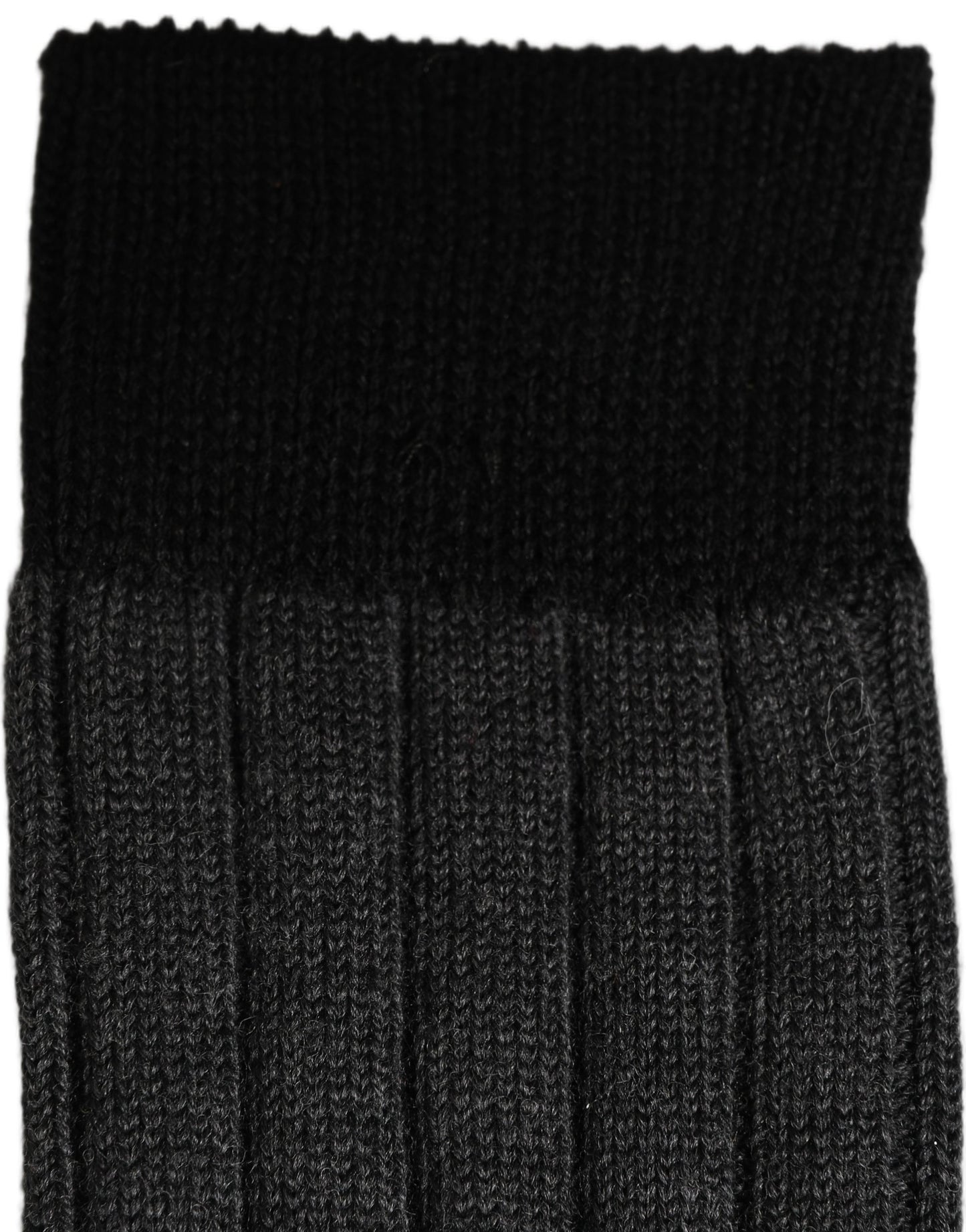 Dark Gray Wool Logo Calf Long Ribbed Accessory Socks