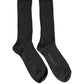 Dark Gray Wool Logo Calf Long Ribbed Accessory Socks