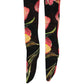 Black Pink Floral Tulip Nylon Stockings Socks