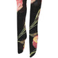 Black Pink Floral Tulip Nylon Stockings Socks