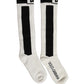 White Black Cotton Stretch Knee High Socks