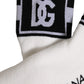 White Black Cotton Ankle Length DG Logo Socks
