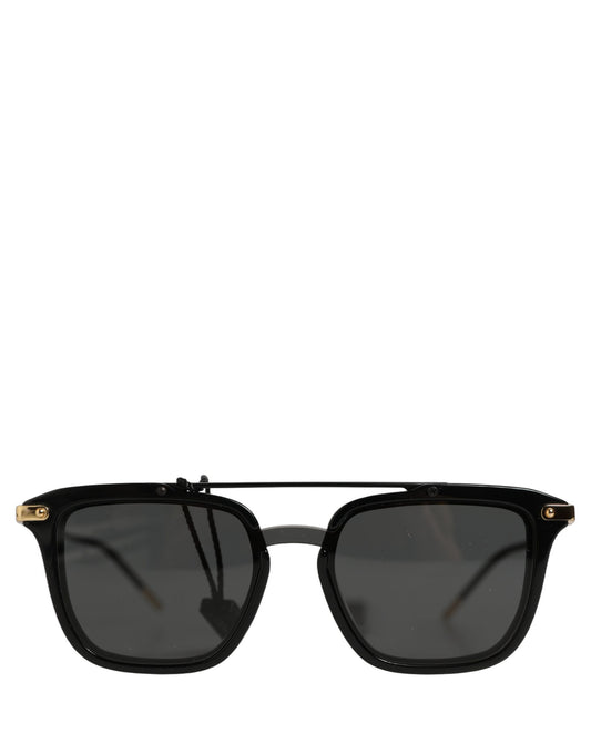 Black DG4327F Double Bridge Square Frame Sunglasses