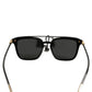 Black DG4327F Double Bridge Square Frame Sunglasses