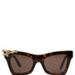 Brown DG4434 Accent Havana Acetate Frame Sunglasses
