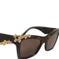 Brown DG4434 Accent Havana Acetate Frame Sunglasses