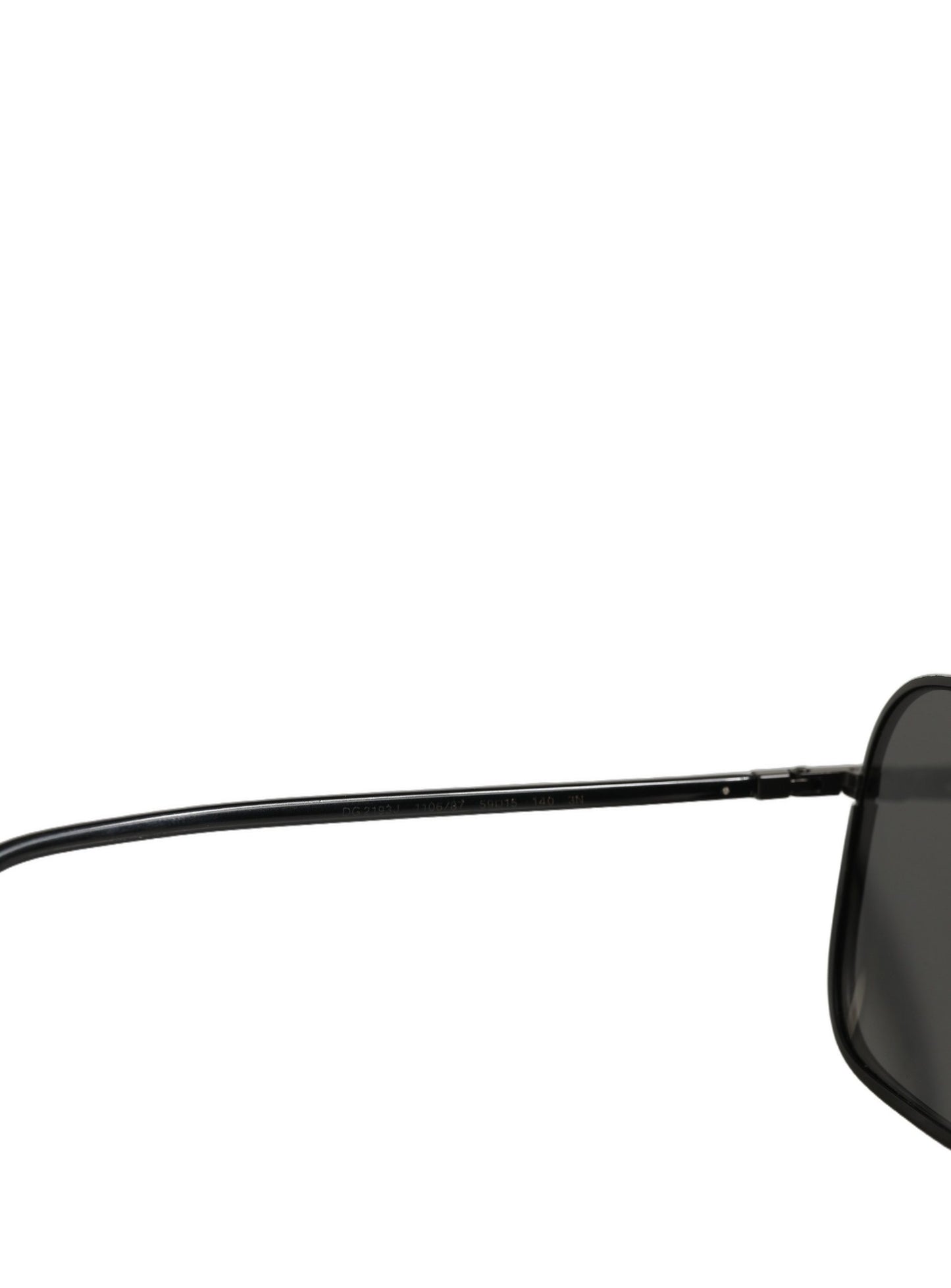 Black DG2193J Rectangular Metal Frame Eyewear Sunglasses