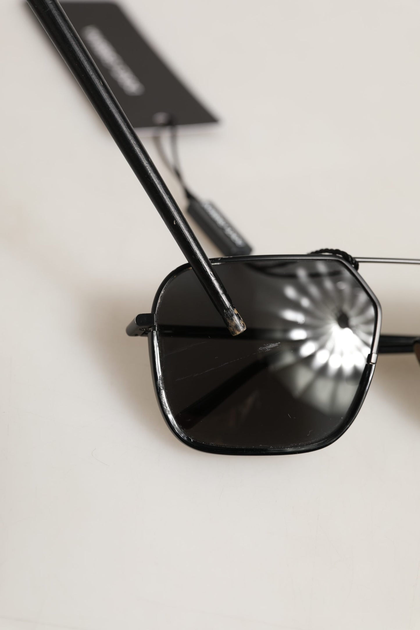 Black DG2193J Rectangular Metal Frame Eyewear Sunglasses