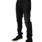 Dark Gray Washed Cotton Skinny Men Denim Jeans