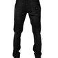 Dark Gray Washed Cotton Skinny Men Denim Jeans