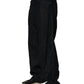 Dark Blue Relaxed Wide Leg Cotton Denim Jeans