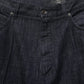 Dark Blue Relaxed Wide Leg Cotton Denim Jeans