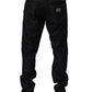 Dark Gray Cotton Slim Fit Men Denim Jeans