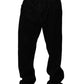 Black Cotton Relaxed Wide Leg Men Denim Jeans