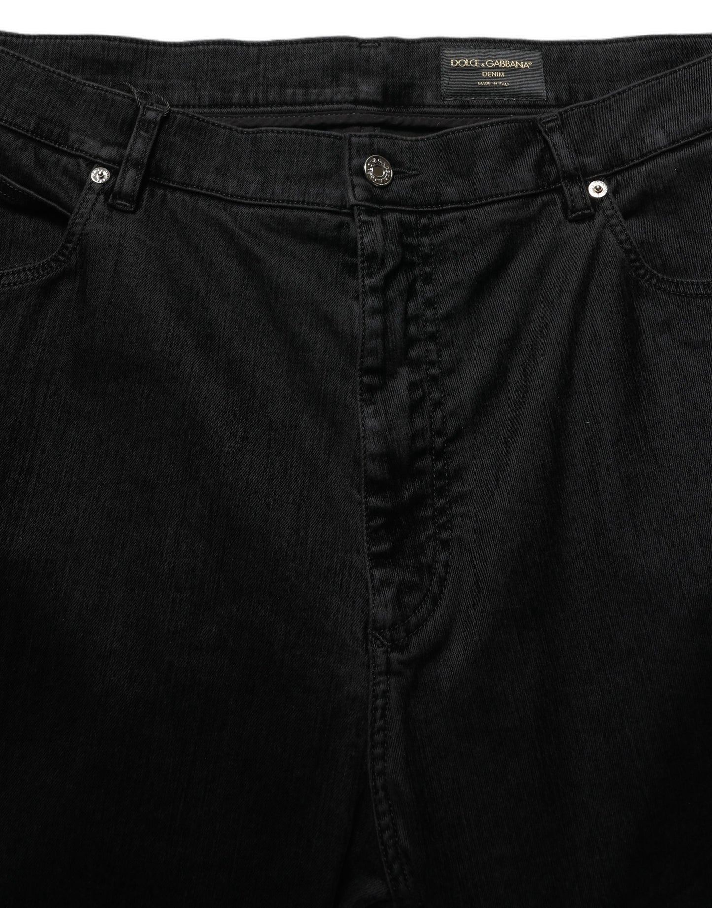 Black Cotton Relaxed Wide Leg Men Denim Jeans
