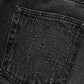 Dark Gray Cotton WideLeg Oversize Denim Jeans