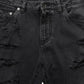 Dark Gray Cotton Ripped Men Denim Jeans