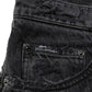 Dark Gray Cotton Ripped Men Denim Jeans
