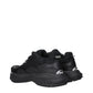 Black Fabric Chunky Sneakers