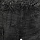 Dark Gray Cotton Baggy Cargo Men Denim Jeans