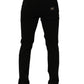 Black CottonStretch Regular Skinny Denim Jeans