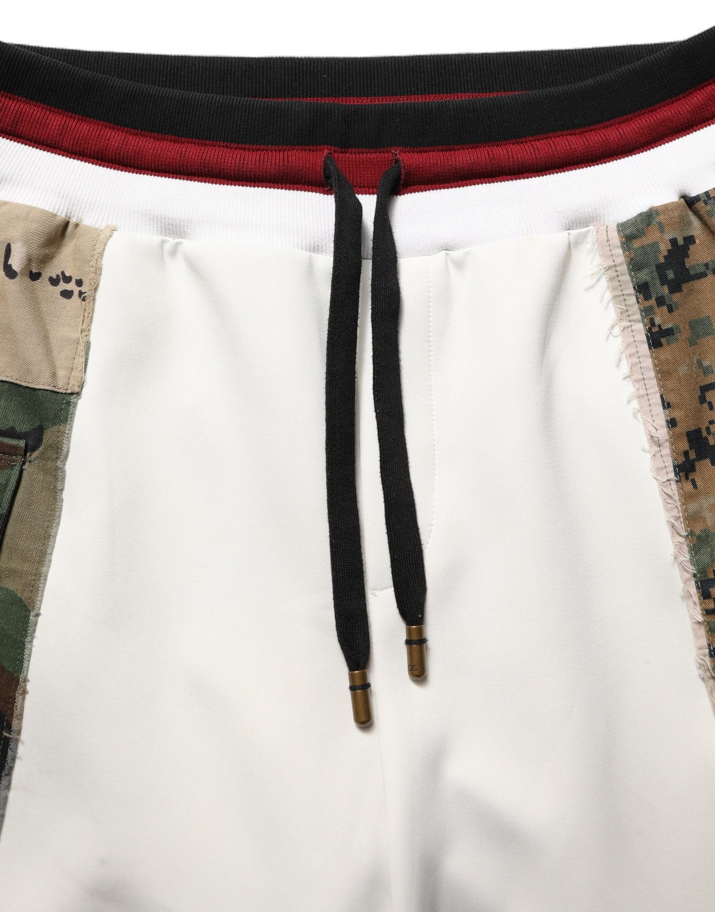 White Camouflage Patchwork Sweatpants Pants