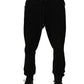 Black Cotton Logo Jogger Men Sweatpants Pants