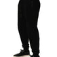 Black Cotton Logo Jogger Men Sweatpants Pants