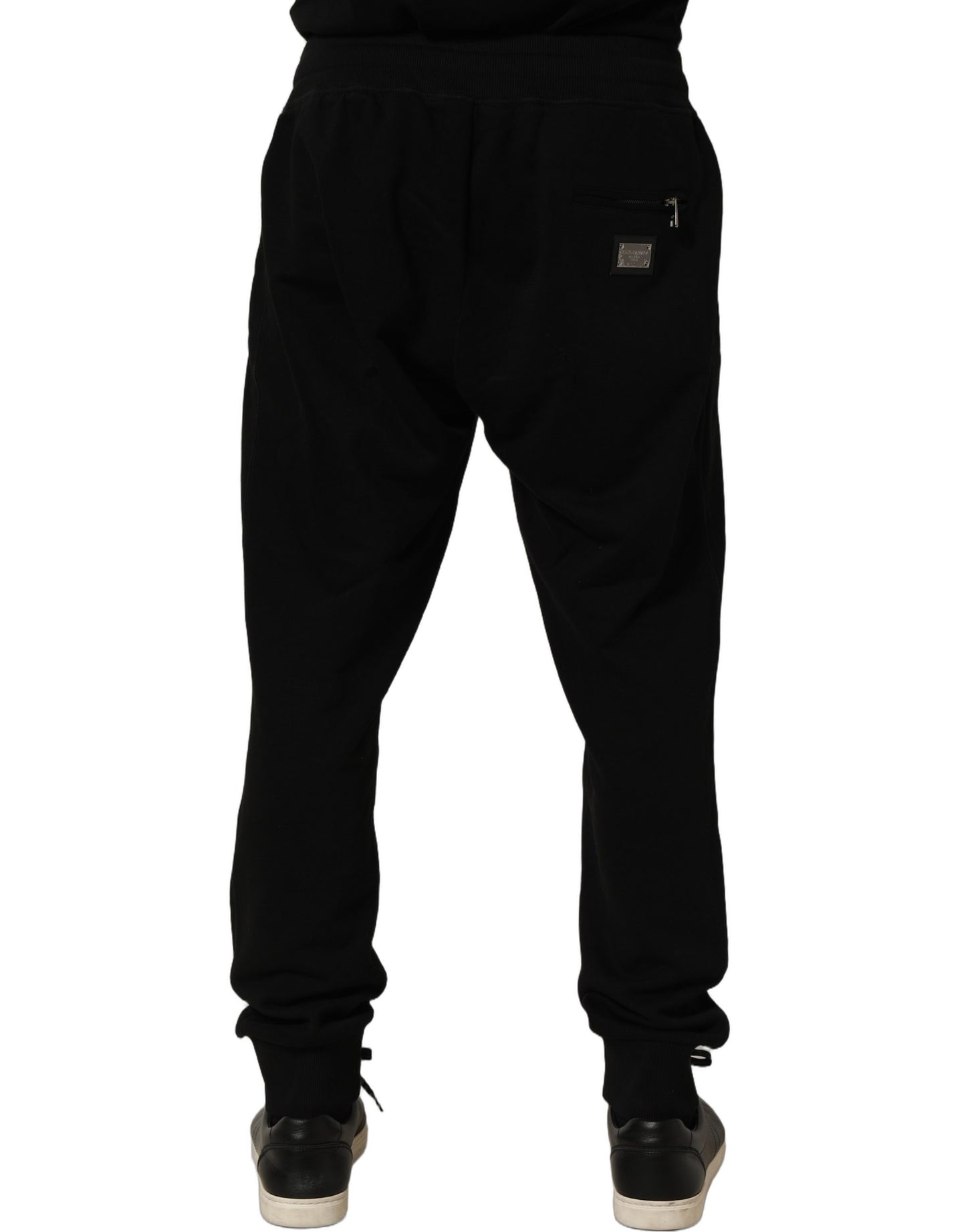 Black Cotton Logo Jogger Men Sweatpants Pants