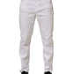 White Skinny Fit Mid Waist Men Denim Trouser Jeans
