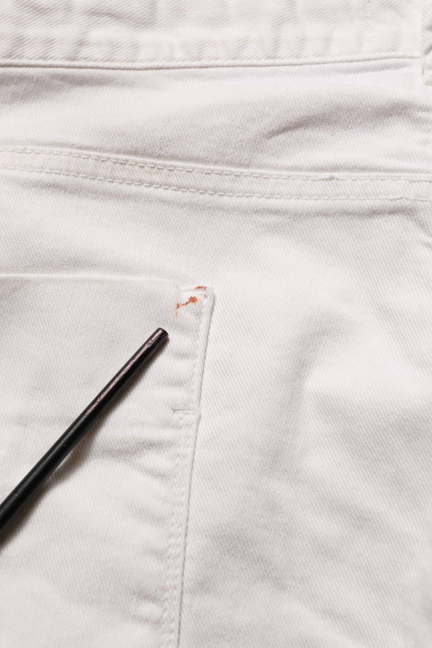 White Cotton Slim Pants Men Denim Jeans