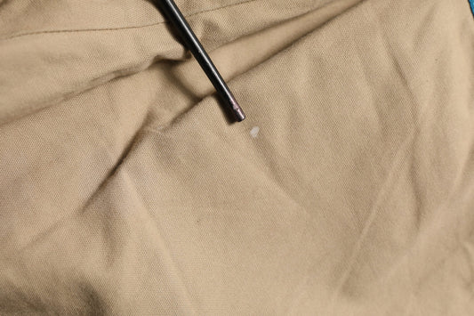 Beige Cotton Cargo Drawstring Trouser Pants