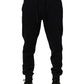 Blue Cotton Drawstring Jogger Trouser Pants