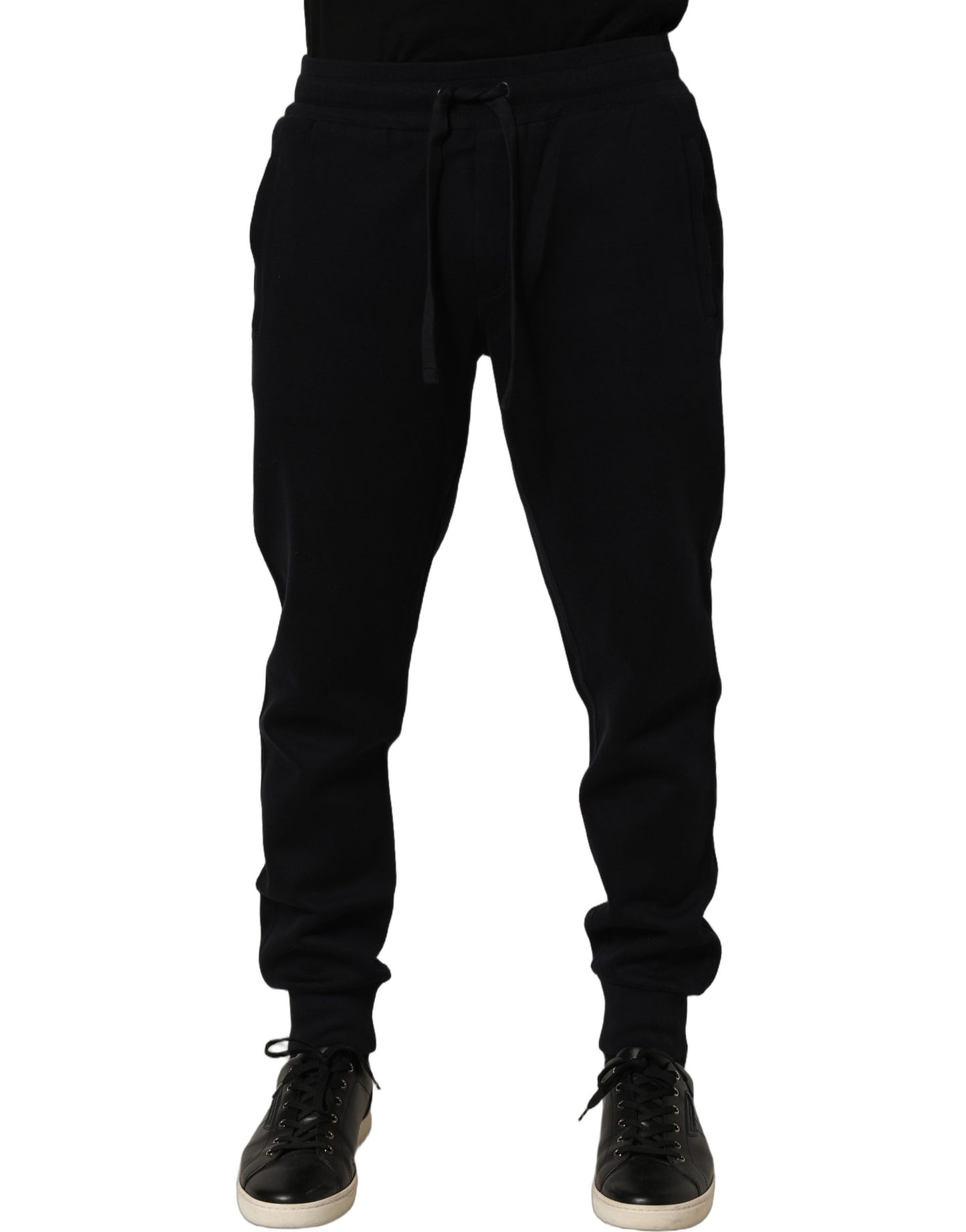 Blue Cotton Drawstring Jogger Trouser Pants