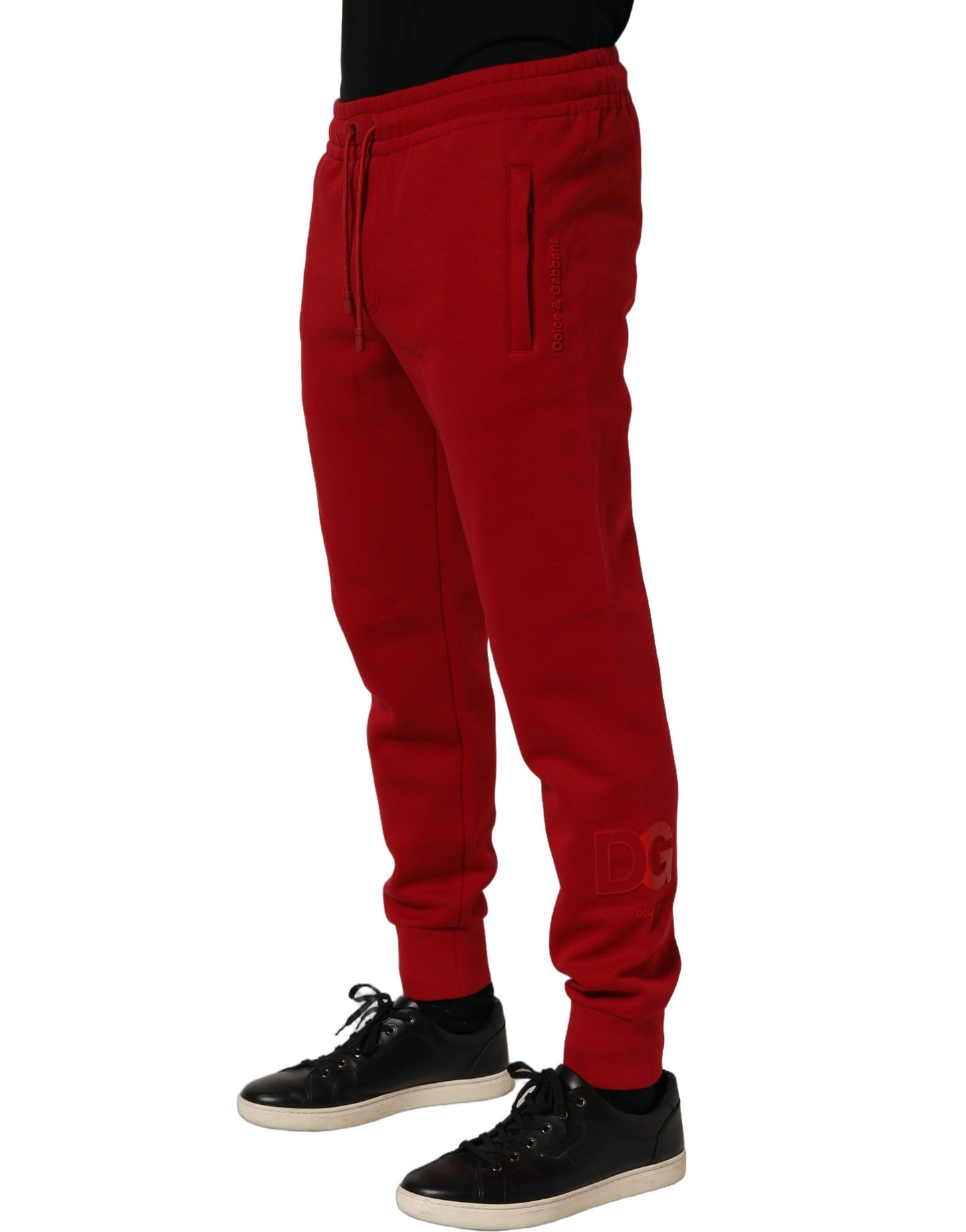 Red Cotton Drawstring Jogger Men Trouser Pants