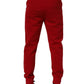 Red Cotton Drawstring Jogger Men Trouser Pants