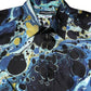 Blue Marble Print MARTINI Dress Formal Shirt