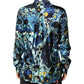 Blue Marble Print MARTINI Dress Formal Shirt