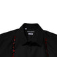 Black Crystal Embellished GOLD Dress Shirt