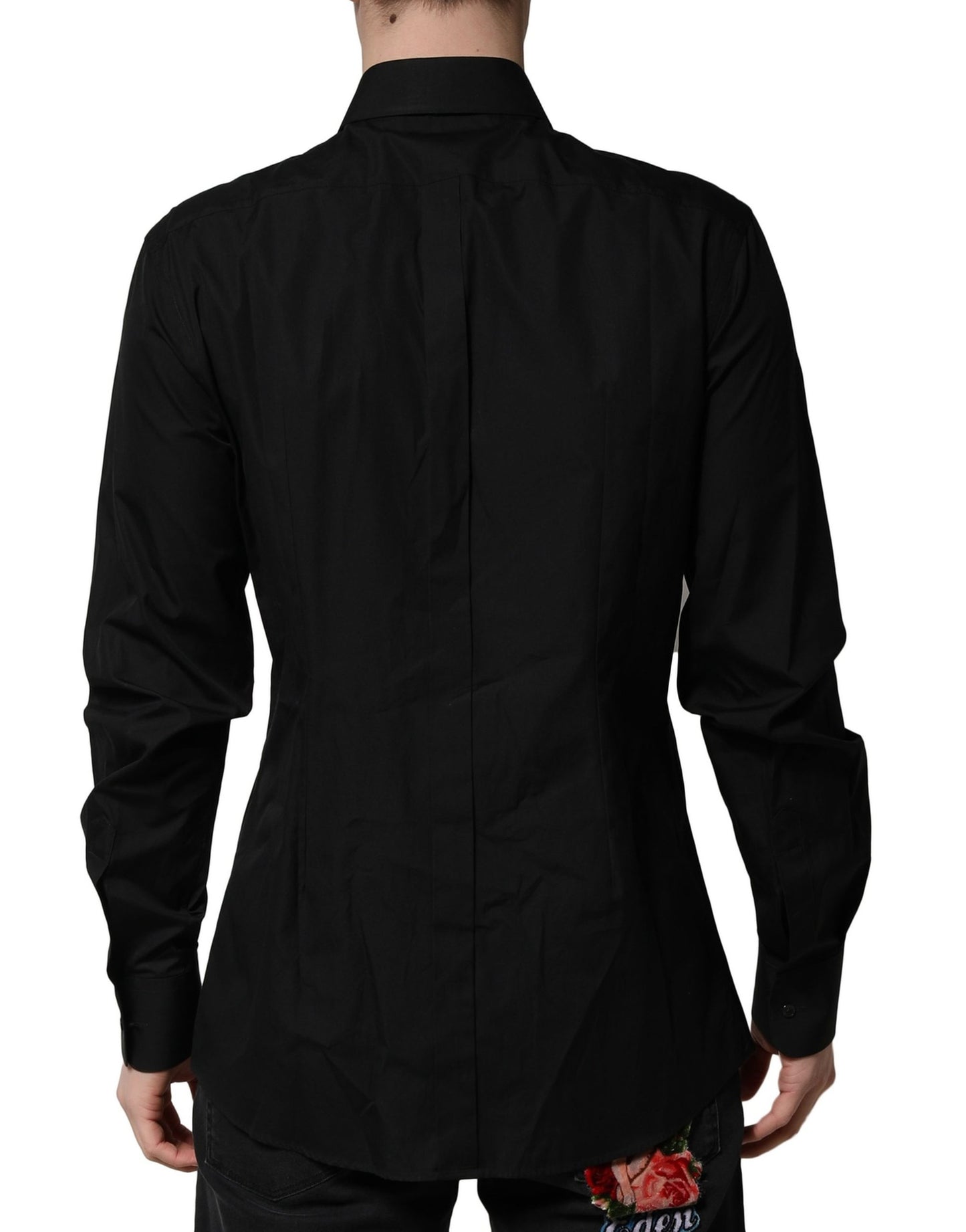 Black Crystal Embellished GOLD Dress Shirt