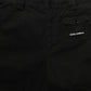 Black Cotton Mid Waist Men Cargo Shorts