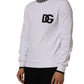 White Cotton Crew Neck Sweatshirt Sweater