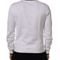 White Cotton Crew Neck Sweatshirt Sweater