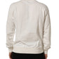 White Cotton Crew Neck Men Sweatshirt Sweater