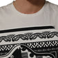 White Bandana Print Cotton Crew Neck T-shirt