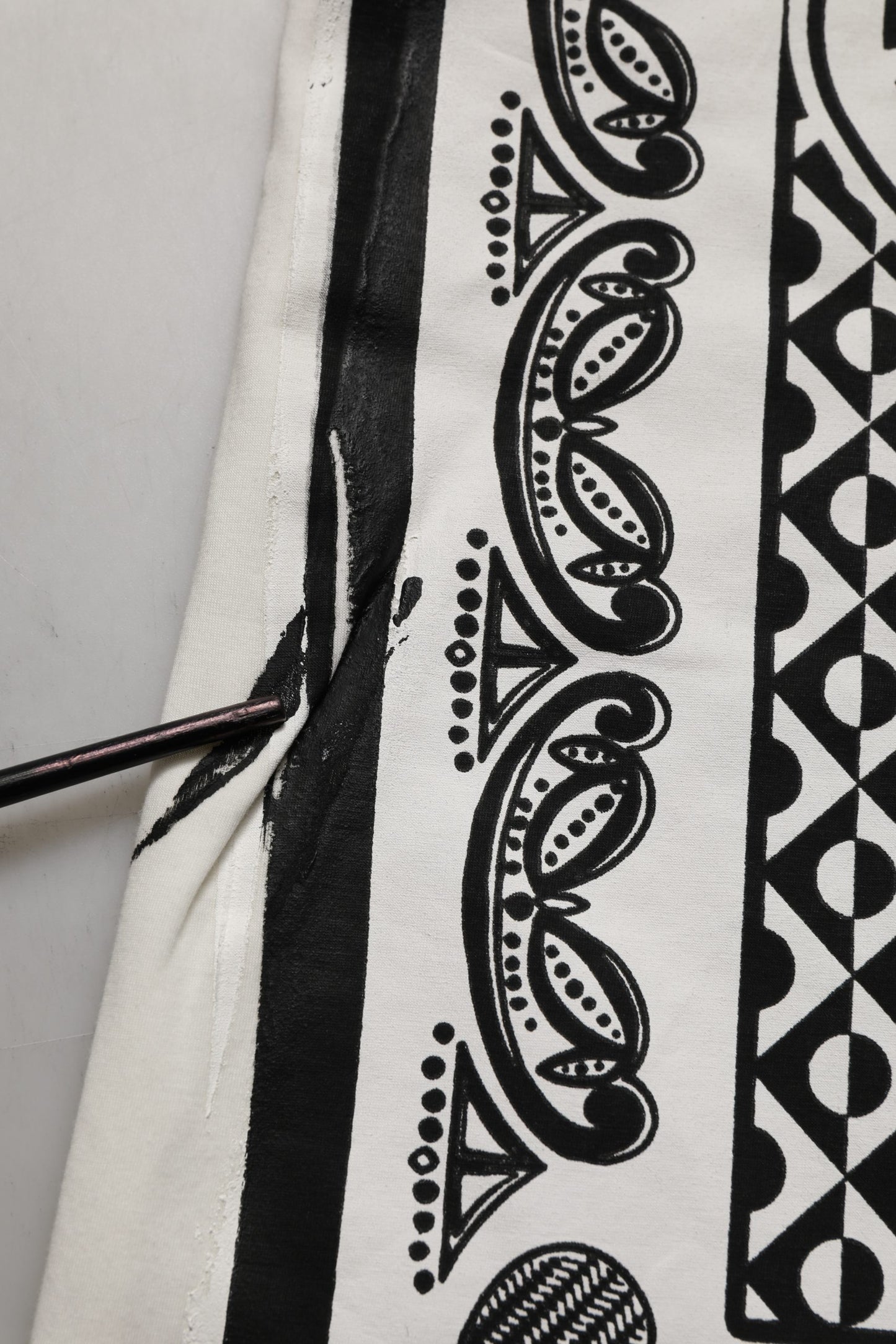 White Bandana Print Cotton CrewNeck T-shirt