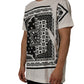 White Bandana Print Cotton CrewNeck T-shirt
