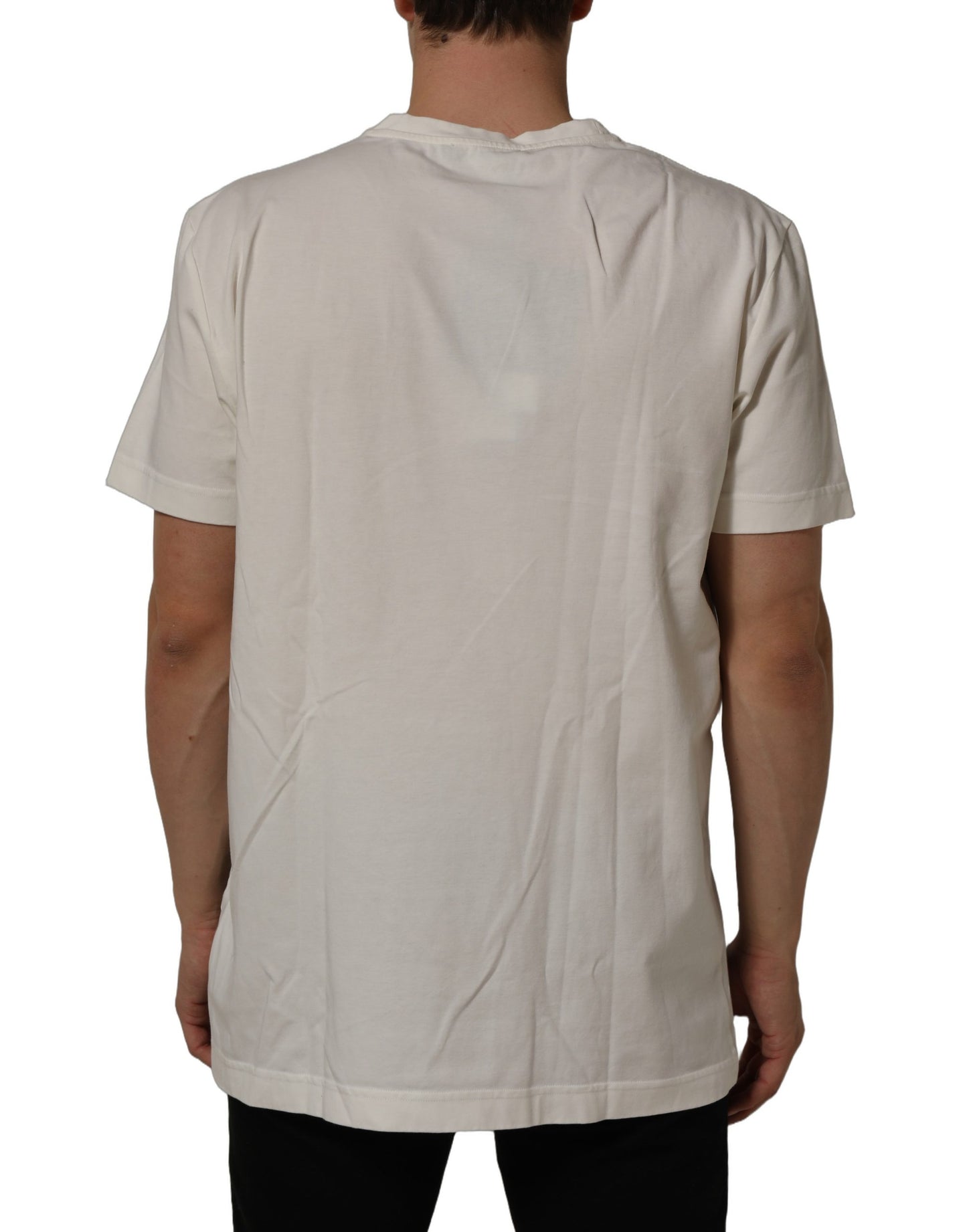 White Bandana Print Cotton CrewNeck T-shirt