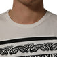 White Bandana Print Cotton CrewNeck T-shirt